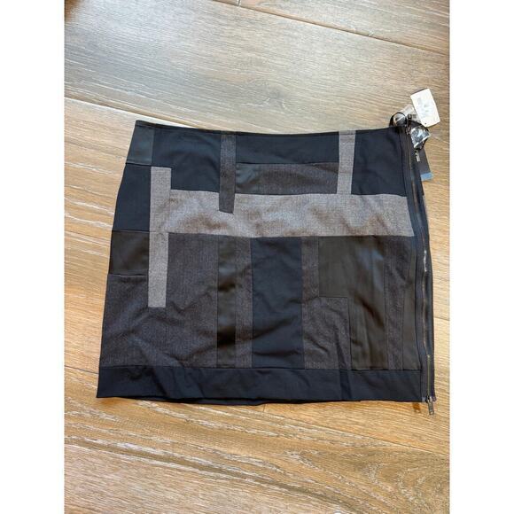 NWT DKNY Line Patchwork wool blend skirt size 14 - Picture 3 of 12